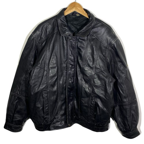 Blouson cuir noir vintage - en,