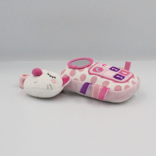 Doudou sonore telephone blanc