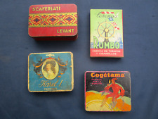 4  Ancienne boîtes vides métal carton CORONAS SCAFERLATI LEVANT KAREL 1 COGETAMA