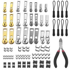 105 Pièces Kit Reparation Fermeture Eclair Curseur Tirette Fermetures Eclair ...
