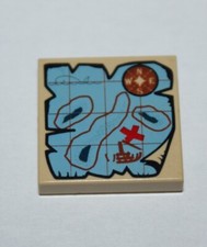 Lego Tan Tile 2x4 with Map Nautical ref 3068bpb0315 set 41063 8077 4184 8078