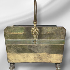 French Vintage Holder wood/ Mid Century Journal Basket / Hollywood Regency