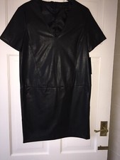 Robe noire en cuir Zara taille