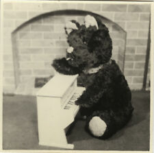 PHOTO ANCIENNE - VINTAGE SNAPSHOT - NATURE MORTE JOUET PELUCHE OURS PIANO - TOY