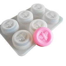 6 cellules circulaire abeille cire abeille moule à savon de cuisson en silicone