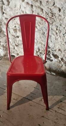Chaise métal rouge style