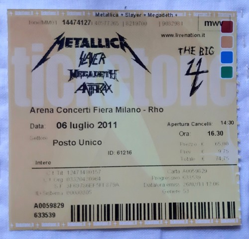 Ticket billet place concert - billet,