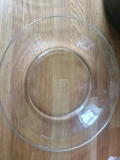 Ancien plat de service en verre rond  DURALEX publicitaire HUILE LESIEUR