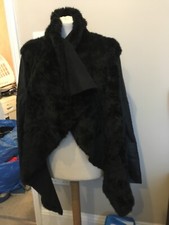 Veste longue cascade - , cuir