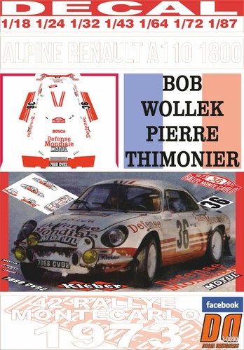 Decal alpine renault a110 1800 - alpine,
