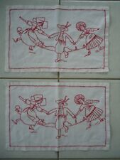 NAPPERONS SETS TABLE BRODERIE ALSACIENS LINGE ANCIEN