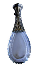 ANCIEN FLACON A SEL CRISTAL  ET ARGENT  XIX SANS  SON  BOUCHON INTERIEUR
