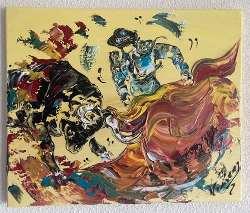 Peinture toile tableau - peinture, corrida