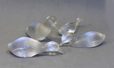 Ensemble de 4 Canards en Cristal Baccarat Diffusés par le Vase Etrusque Ca 1920é