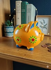 Tirelire Cochon Orange Vif en