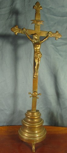Ancien crucifix laiton - crucifix, en