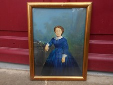 Ancien portrait femme robe