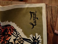 Tapisserie sur toile, rare pochoir signé Lurçat, années1950