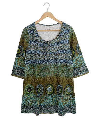 Green cotton robe tunique - cotton,
