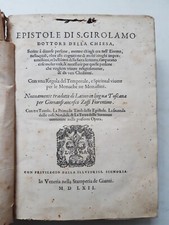 Epistole Di S.Girolamo dottore della Chiesa G. Zeffi 1562 post incunable XVI