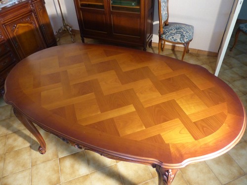 Table chaises en merisier - chaises,