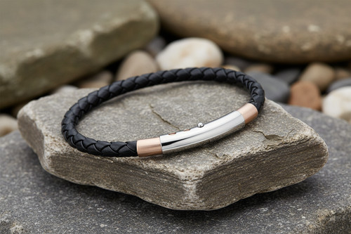 Bracelet cuir noir - en, fred