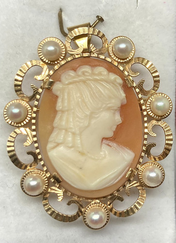 Pendentif broche camée or - pendentif,