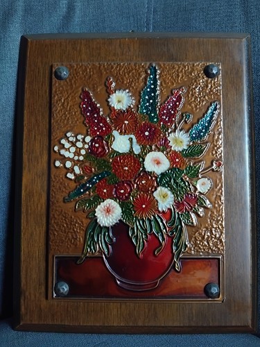 Tableau pot fleur cuivre - tableau,