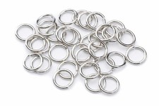 100 anneaux de jonction métal argenté 6 mm ACIER INOXYDABLE 304 - ouverts