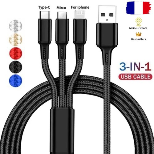 Câble usb 3en1 multi - câble,