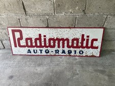 plaque émaillée Ancienne  Radiomatic auto radio Chagnon Noisy Le Sec