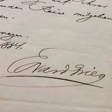 Edvard GRIEG - Belle lettre de recommandation adressée à Pauline Viardot