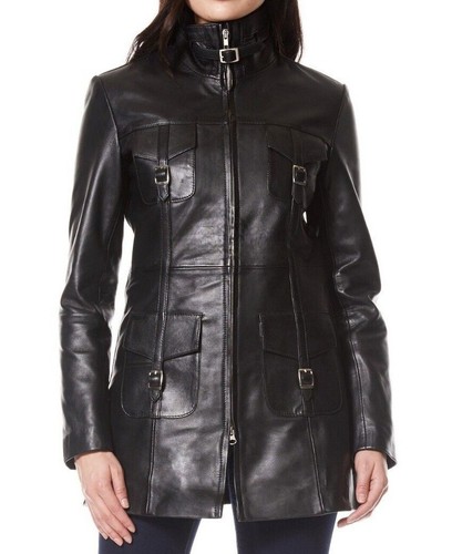 Manteau cuir noir zip - manteau,