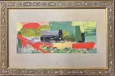 Small Original Abstract Oil Painting,  Framed, 1950’s Style Nicolas de Staël