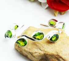 Fantastique bracelet bijou en argent sterling 925 pierre précieuse péridot ve...