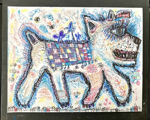 Dessin chien blanc milou - blanc,