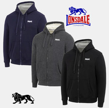 VESTE ZIP SWEAT LONSDALE SPORT À CAPUCHE DOUBLURE SHERPA TAILLE DU M AU XXXL