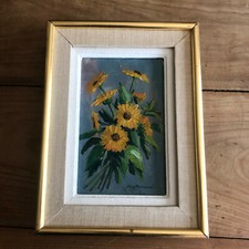 tableau N144 huile sur toile bouquet de fleur signé guy pennamen 