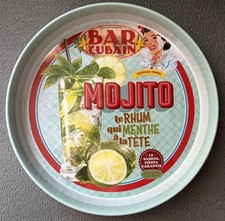Plateau de service rond en métal MOJITO Natives déco rétro vintage