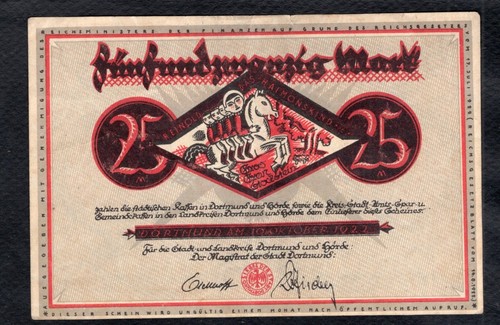 Notgeld allemagne mark 1922 - 25,