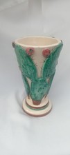 VASE EN CÉRAMIQUE AVEC UN JOLI DECOR DE Cactus  SIGNÉ AZUREART MONTE CARLO