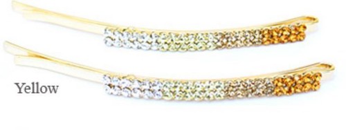Pair crystal hair pins - crystal,