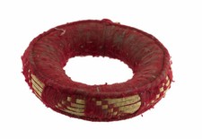 Coussin Bol chantant tibetain Ø13cm Ancien Anneau de portage Newari rouge 25518