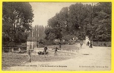 cpa RARE 94 NOGENT sur MARNE L' ILE de BEAUTÉ et la BAIGNOIRE Abreuvoir Chevaux