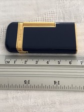 BRIQUET Yves Saint Laurent LAQUE DE CHINE Bleu Marine Doré FONCTIONNE