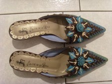 H9- Chaussures femme taille 37, tout cuir, très peu portées, marque : Sanche de