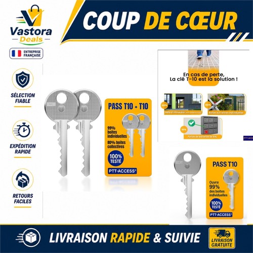 Lot clés pass ptt t10 - clés,