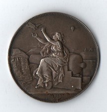 C.DEGEORGE ancienne médaille en argent communications aériennes Paris 1870-1871