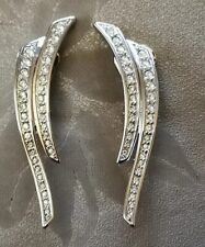 BELLE Grandes Boucles d'Oreilles Clips PIERRE LANG - Rodium 
