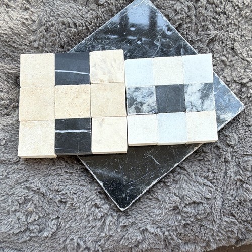 Marble square mosaic coaster - square,